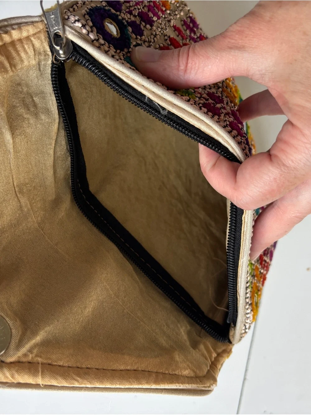 Embroidered Multicolor Floral Clutch Wallet from India